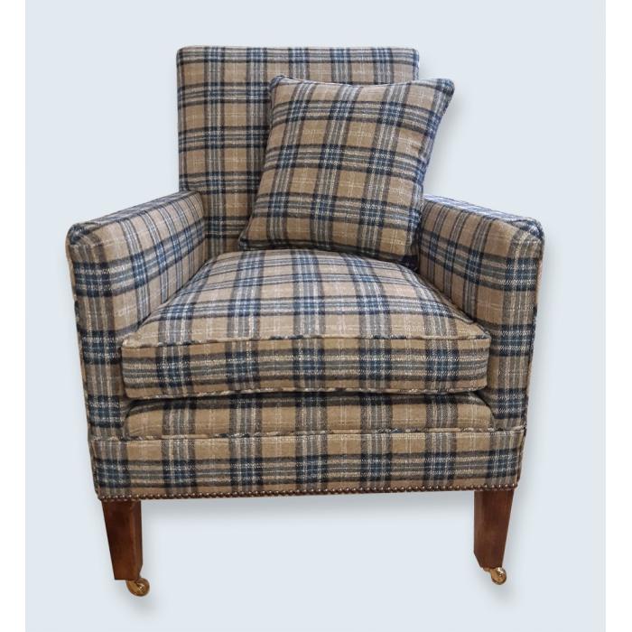 Edwardian style chair Tartan Check wool.jpg